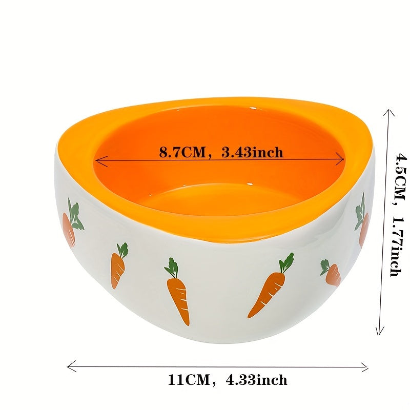 Rabbit Ceramic Feeding Bowl Elevated Tilted for Comfortable Eating