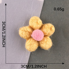 5pcs Plush Flower Hair Accessories for Girls Hat DIY