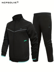 Men's Sports Suit Zip Jacket & Stretch Pants