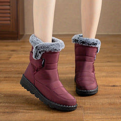 Women's Solid Snow Boots Fur Lined Platform Winter Boots