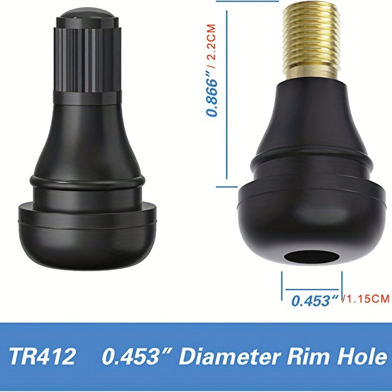 5pcs TR412 Short Tire Valve Stems for Standard Vehicle Tires