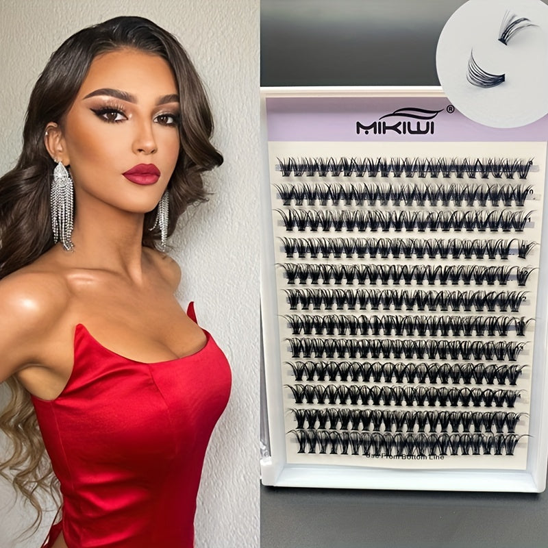 240pcs 40D Cluster Lashes DIY Eyelash Extension D Curling Long Individual Lashes