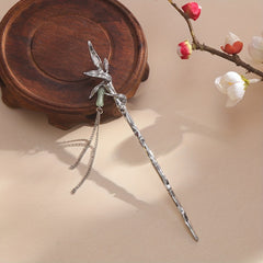 Bamboo Shaped Hair Stick With Chain Tassel Chinese Style Hair Pin