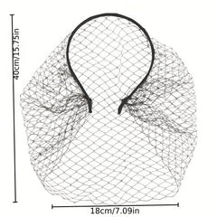 Vintage Bridal Short Veil 1920s Flapper Fascinator Mesh Single Layered Birdcage