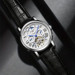 KUERST Teen Watch Automatic Mechanical Waterproof Fly Wheel Watch