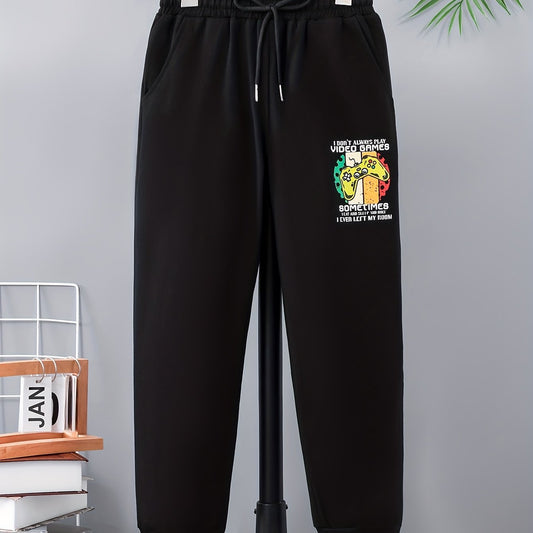 Boys Cartoon Print Sports Casual Pants