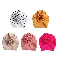 Newborn Infant Flower Beanie Caps Turban For Baby Boys And Girls
