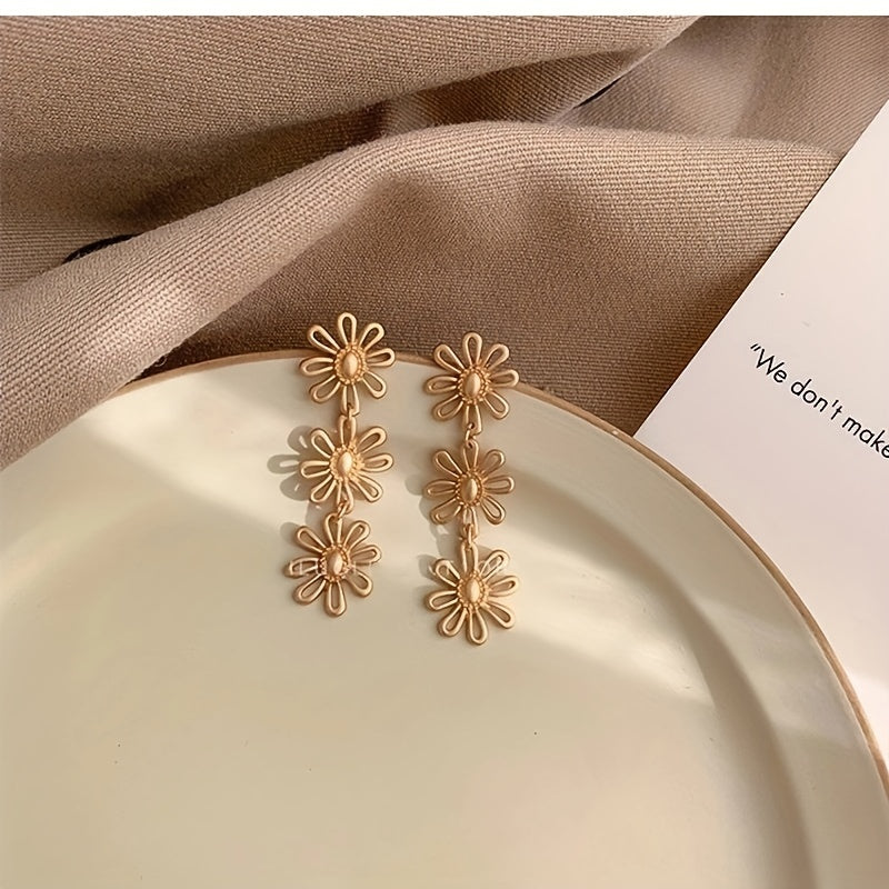 Vintage Daisy Tassel Earrings for Women