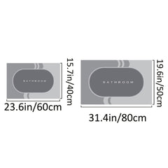 1pc Bathroom Mat Floor Mat Modern Rug Non Slip Absorbent Quick Dry Grey