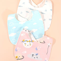 3pcs Baby Feeding Drool Bibs Infant Cotton Soft Burp Cloths For Newborn