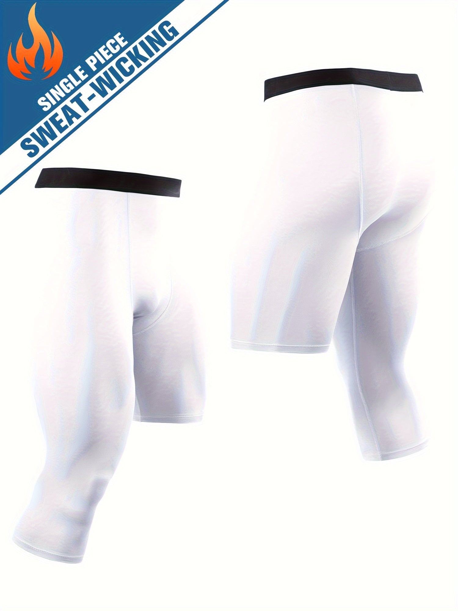 Men's 3/4 Compression Leggings Athletic Base Layer Sport Pants