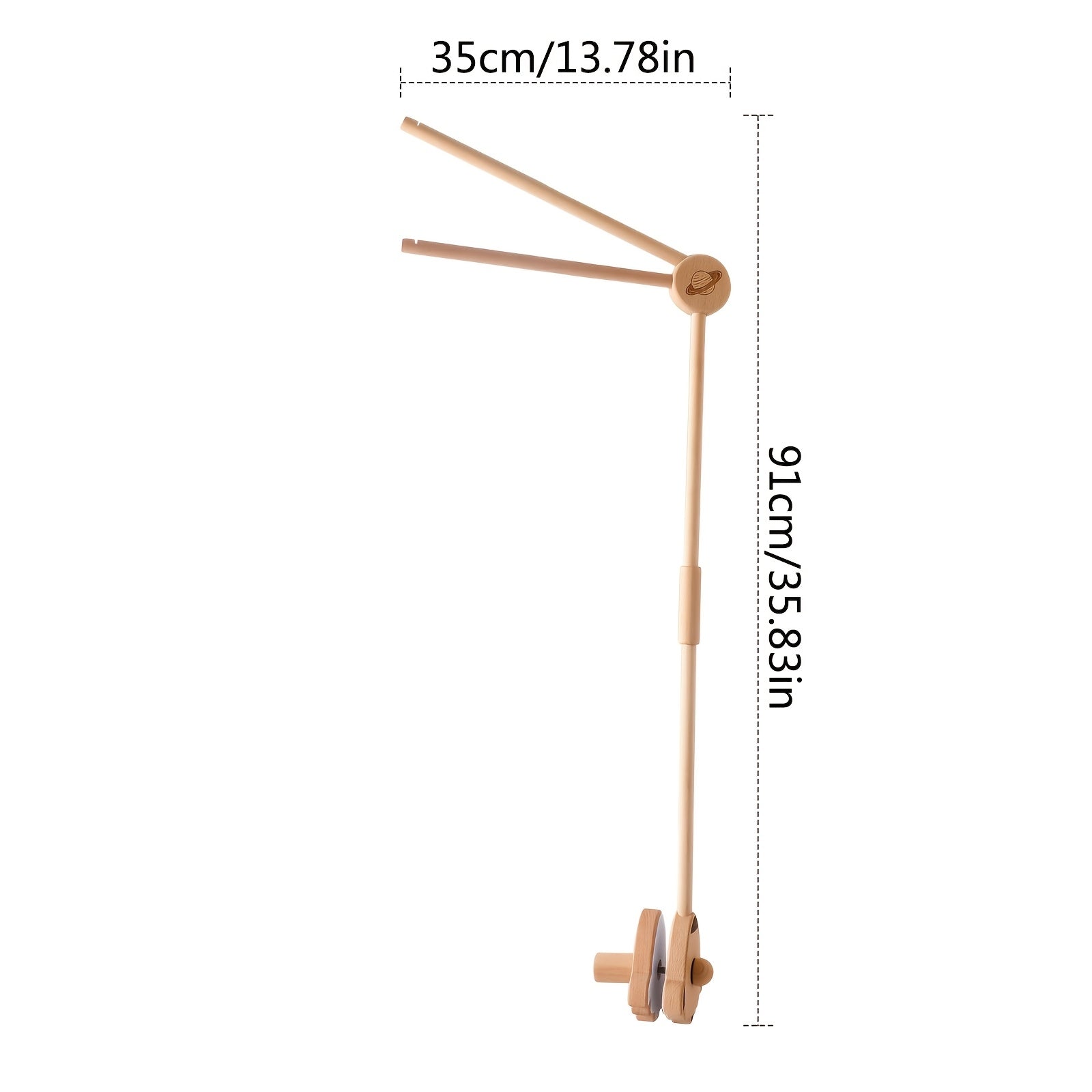 Rustic Wooden Baby Crib Mobile Bracket Rocket Shape