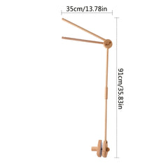 Rustic Wooden Baby Crib Mobile Bracket Rocket Shape