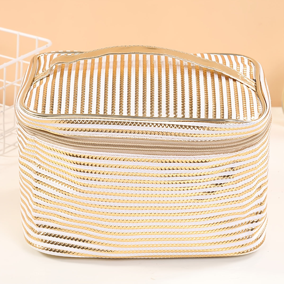 Striped Travel Storage Bag Portable Cosmetics Business Trip Toiletry Bag