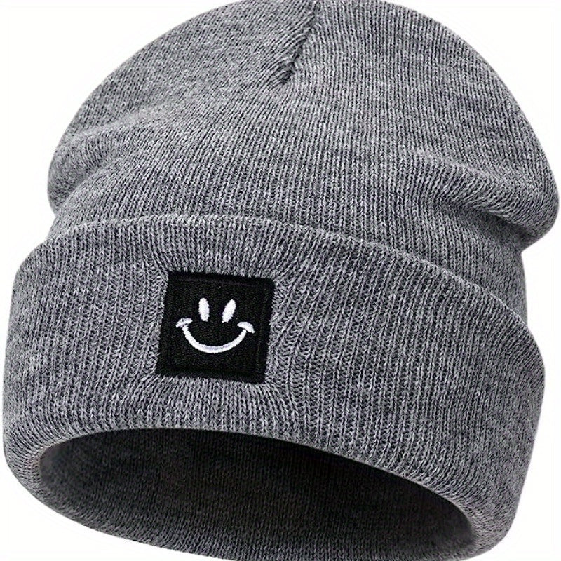 Winter Happy Face Knitted Hat Soft Beanie For Men And Women