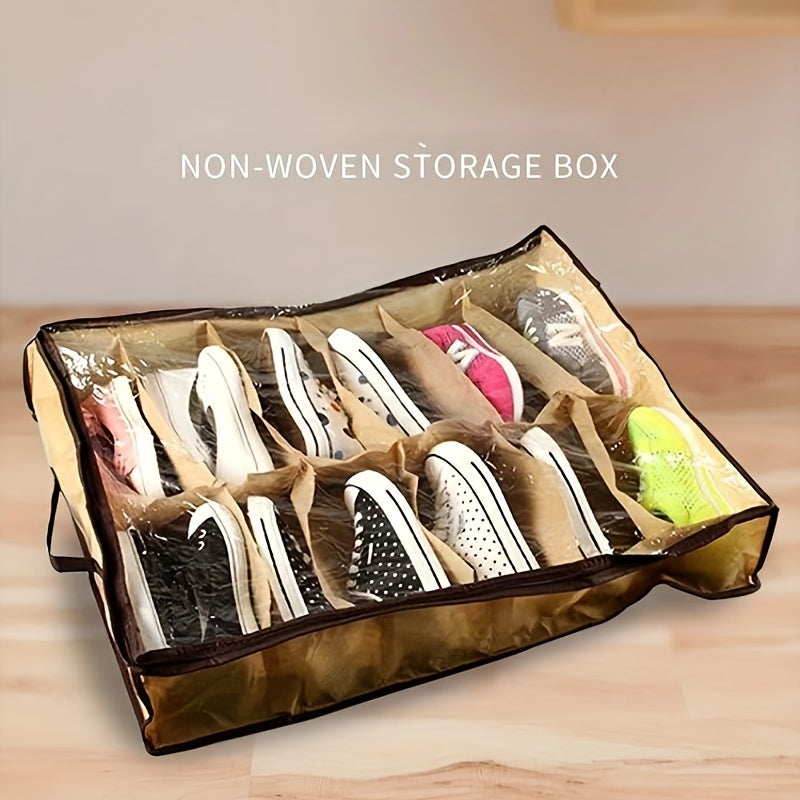 1PC Shoe Storage Bag Under Bed Dustproof Shoes Storage Organizer With Grids