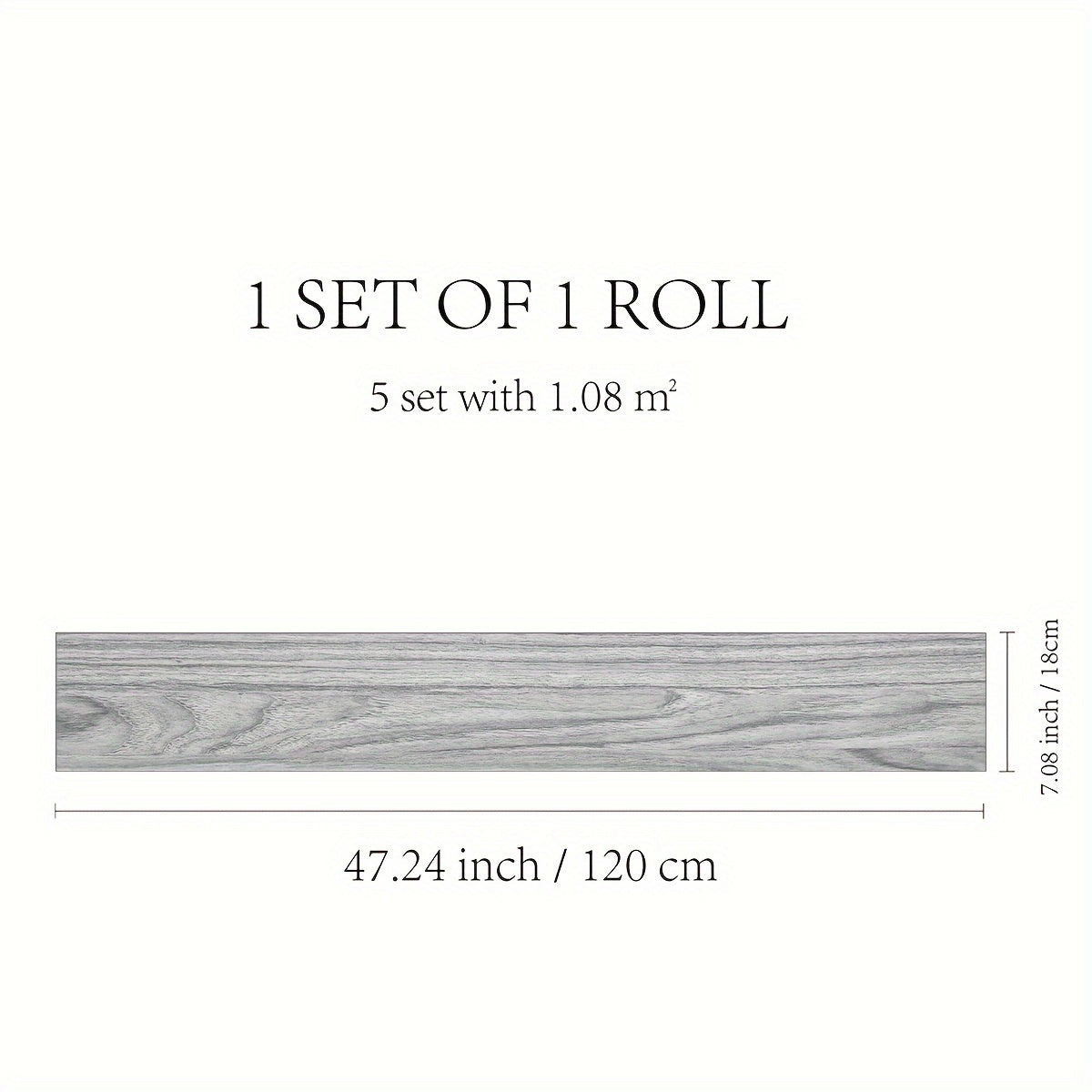 Wood Grain Raw Printing Signal Gray Floor Stickers