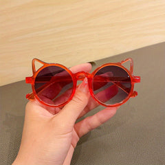 Kids Cat Ear Round Sunglasses UV Resistant