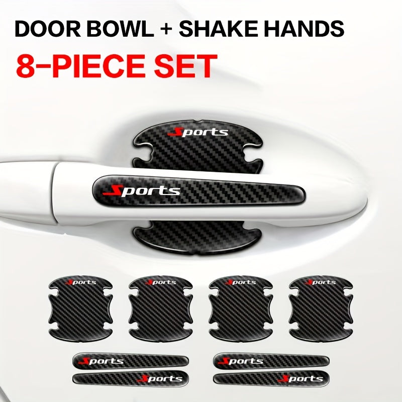 Carbon Fiber Car Door Handle Scratch Stickers
