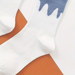 12 Pairs Striped & Plaid Print Mid Tube Socks Women's Stockings