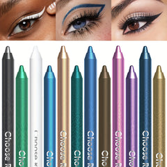 Waterproof Eyeliner Pencil Set 12 Glitter & Matte Dual Use Eye Liner