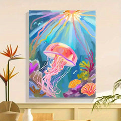 Underwater Ocean Theme DIY by Numbers Kit for Adults with Jellyfish & Coral Reef