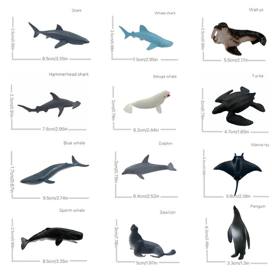 Mini Marine Animal Game Animal Doll Mini Shark Whale Dolphin...