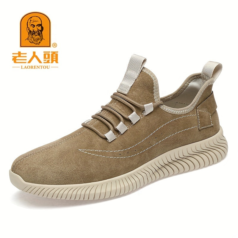 LAORENTOU Men's Leather Lace Up Skate Shoes