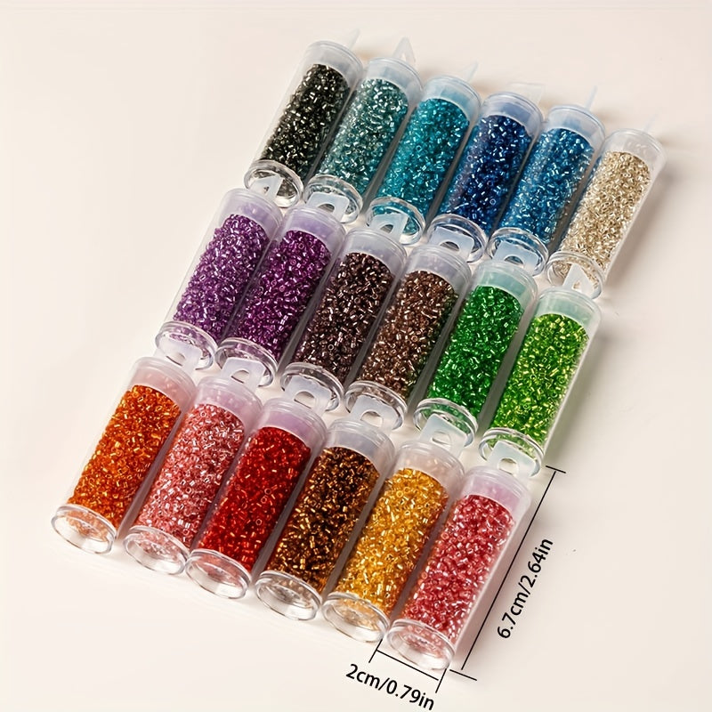 1200pcs 2MM Boho Glass Seed Beads Sliver Lined Multiple Colors