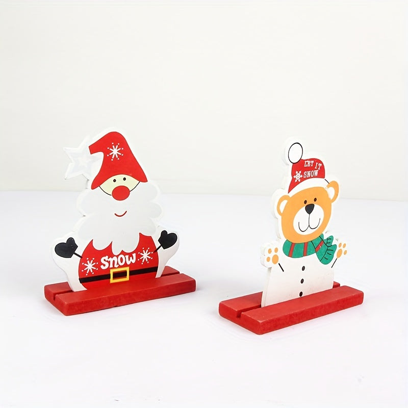 Christmas Wooden Ornament Painted Mosaic Santa Decoration