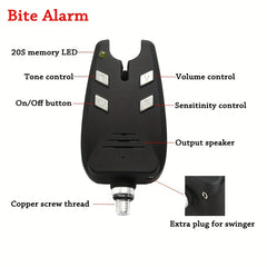 3pcs Waterproof Auto LED Fish Bite Alarm Electronic Fishing Alarms Indicator