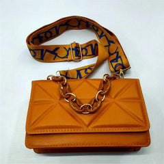 Embossed Pattern Flap Bag Square Shoulder Crossbody Bag