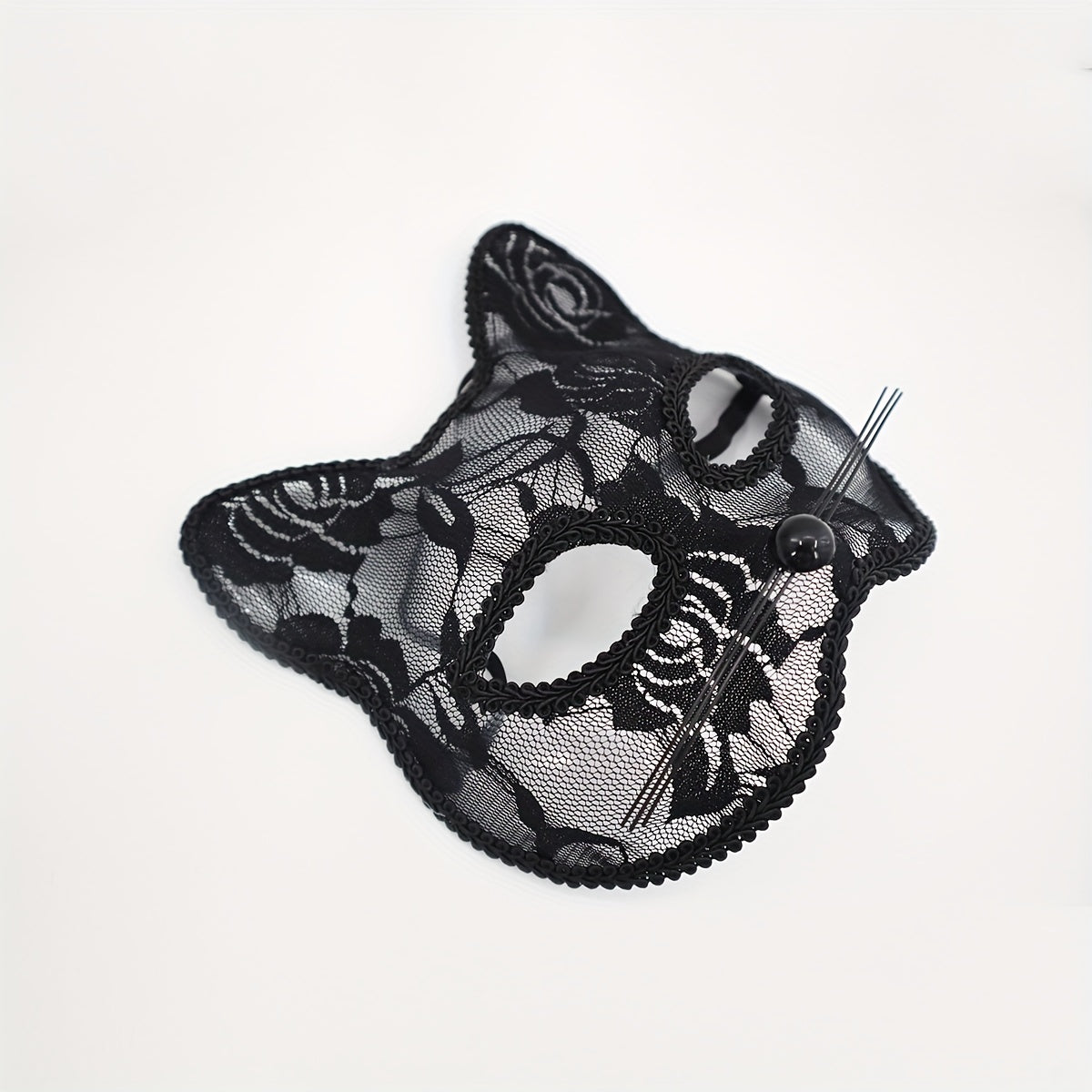 Cat Mask with Lace Border for Halloween, Christmas, Thanksgiving