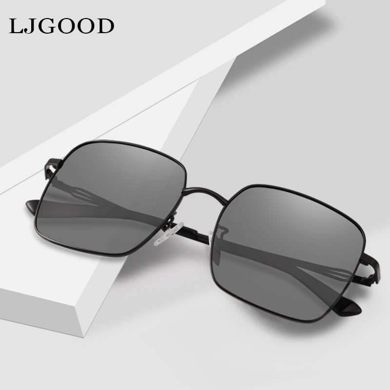 Square Frame Sunglasses Black Polarized UV400
