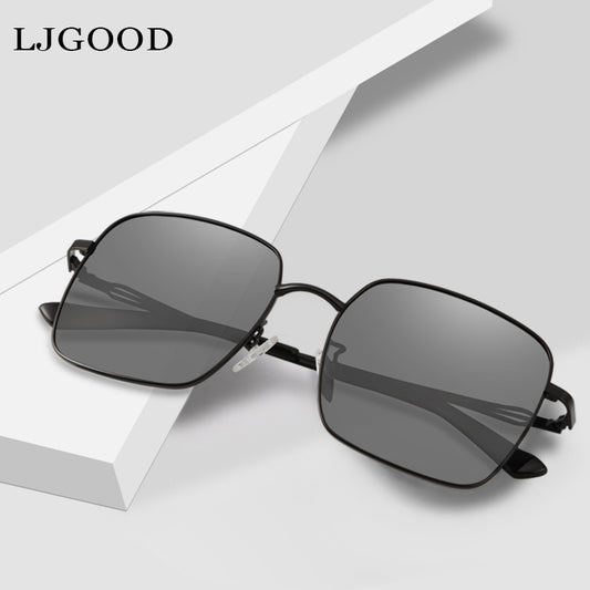 Square Frame Sunglasses Black Polarized UV400