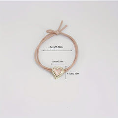 Heart Rhinestone Hair Tie Four Clover Hair Rope