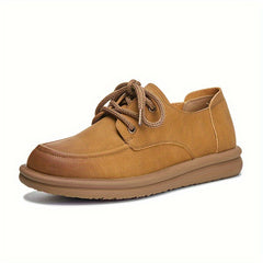 Women's Retro Shallow Mouth Flat Shoes Lace Up Walking Shoes