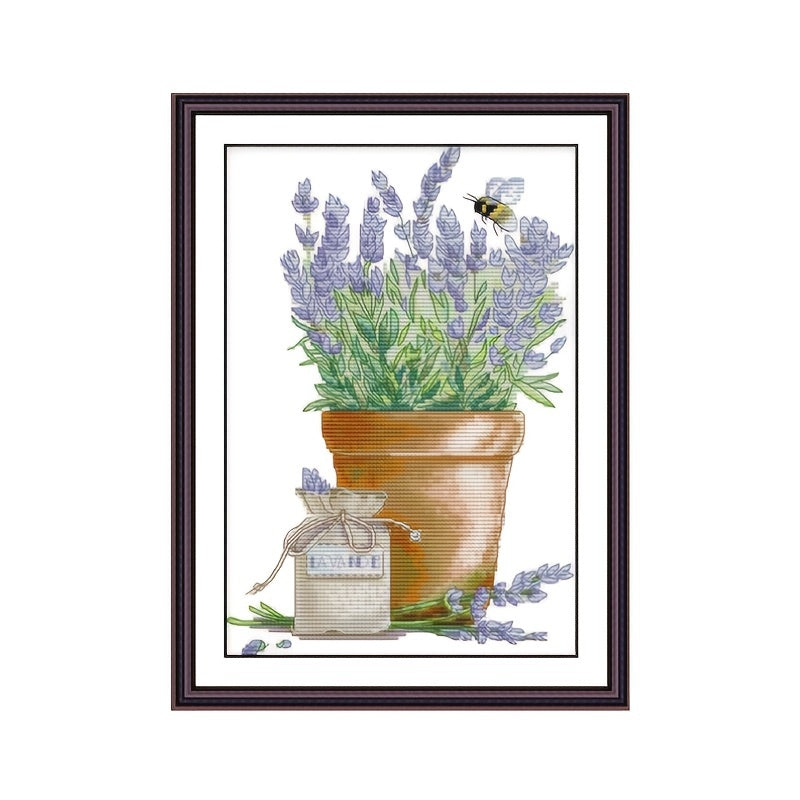 Lavender Cross Stitch Kit for Beginners DIY Handwork - Bedroom Decoration