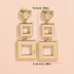 Geometric Square Dangle Earrings Sexy Style Alloy Jewelry Female Gift