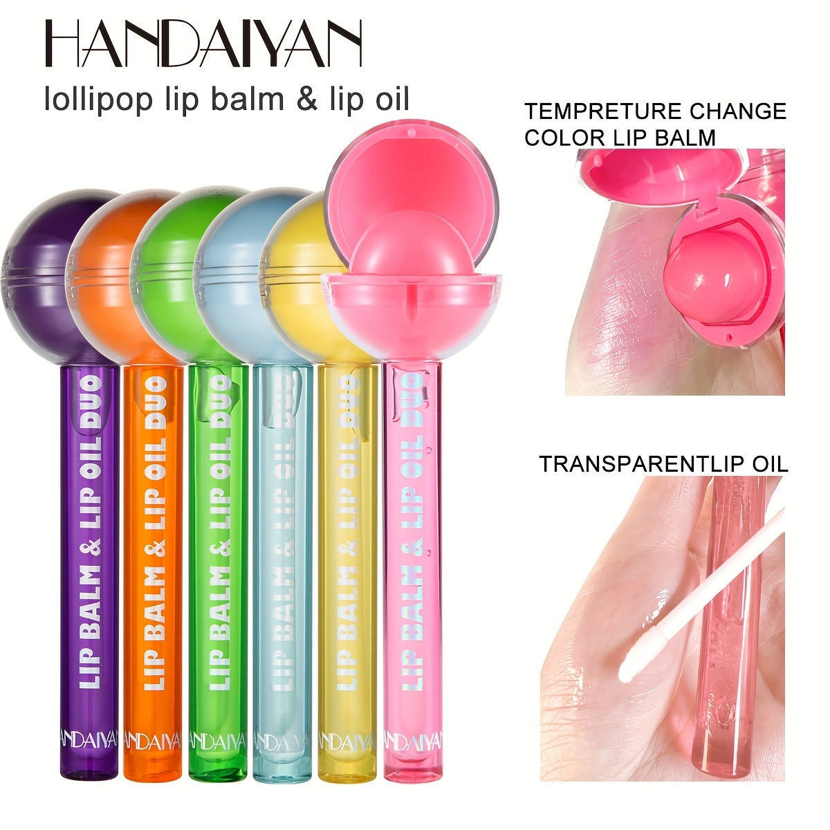 1 Pcs Lollipop Lip Balm & Lip Lip Balm & Lip Duo 2 IN 1
