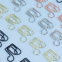 20pcs Eighth Note Shaped Paper Clips Clef Pins Office Supplies