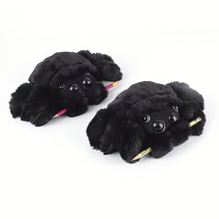 Giant Plush Spider Toy with Pink Eyes & Purple Dots - Halloween Decoration