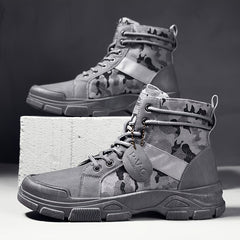 Men's High Camouflage Canvas Boots