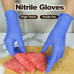 100pcs 4.5mil Nitrile Gloves Latex-Free Food Safe Textured Large Box