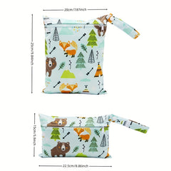 Bear Print Diaper Bag Set - Cute and Functional