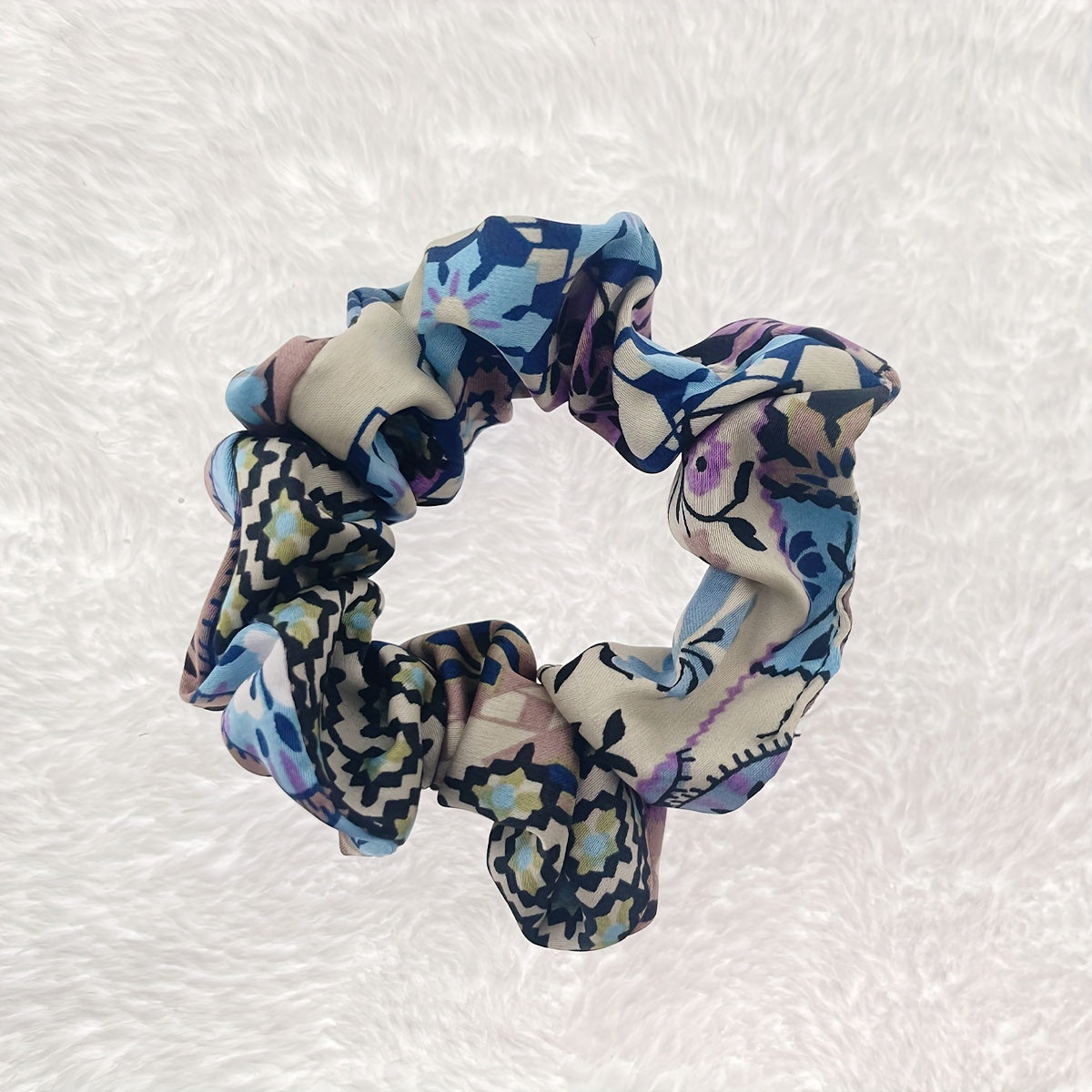 Boho Flower Print Hair Tie Elastic Ponytail Holder Women Girls Accessories
