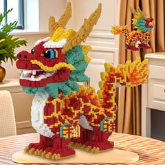 Chinese Dragon 3D Building Set Poly Model Decoration Holiday Seasonal Display