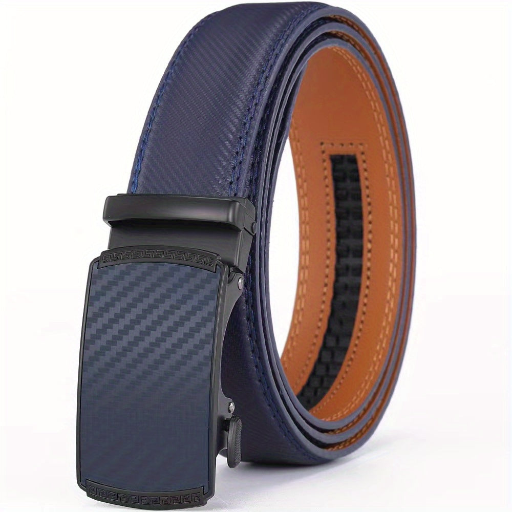 Men's Leather Belt with Auto Buckle for Wedding