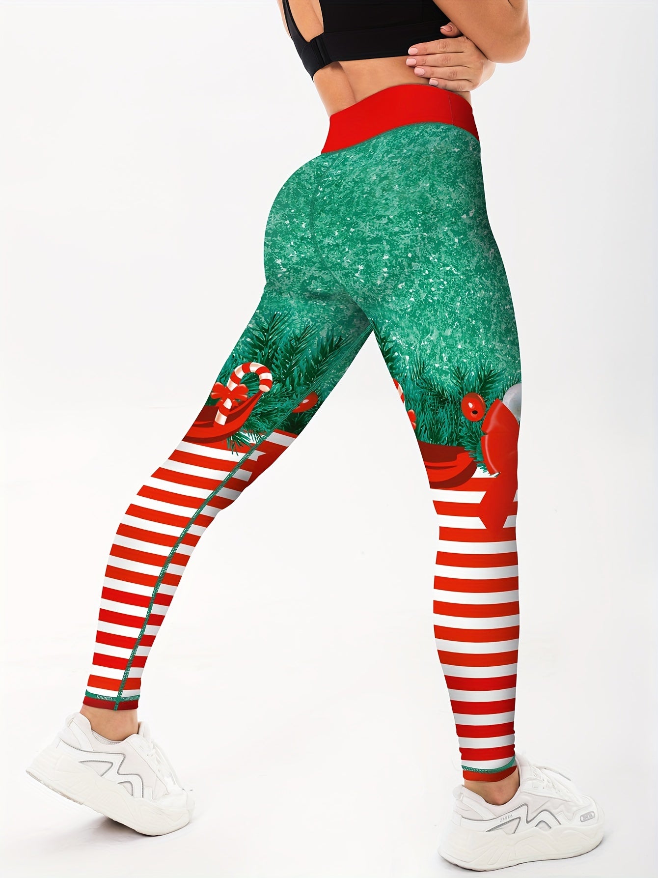 Christmas Print Yoga Pants High Stretch