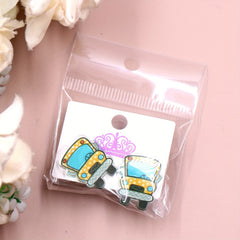 Y2K Style Bus Car Earrings for Mother and Child